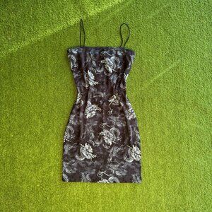 Sheer Dragon Print Mini Dress